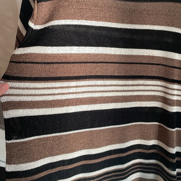 Vintage Sag Harbor black, brown & ivory striped. No tag  but looks like a M/L - Picture 3 of 4